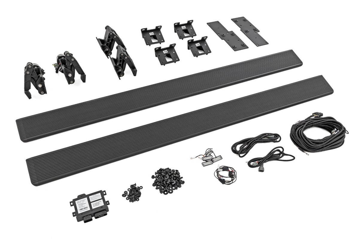 Jeep Gladiator JT Power Running Boards - Rough Country - 6-Inch All-Season Aluminum Boards - '20-'26